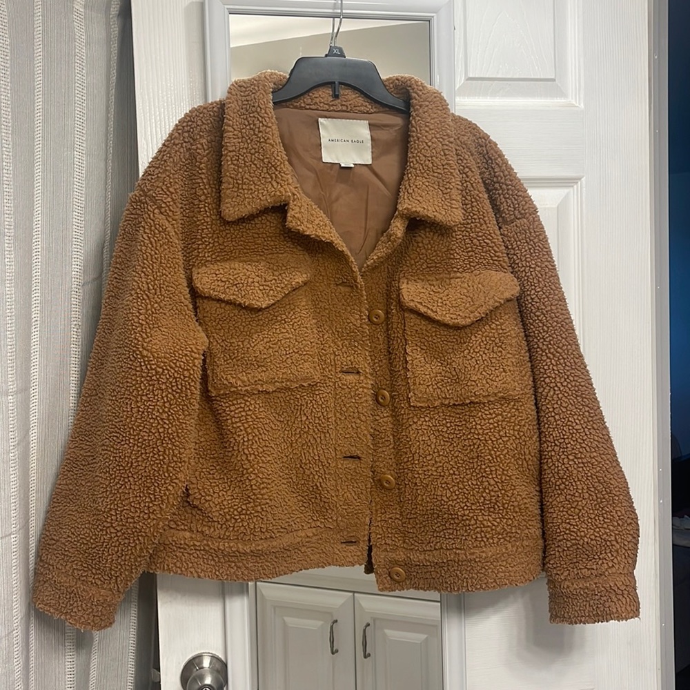 American Eagle Teddy Button Jacket szXL